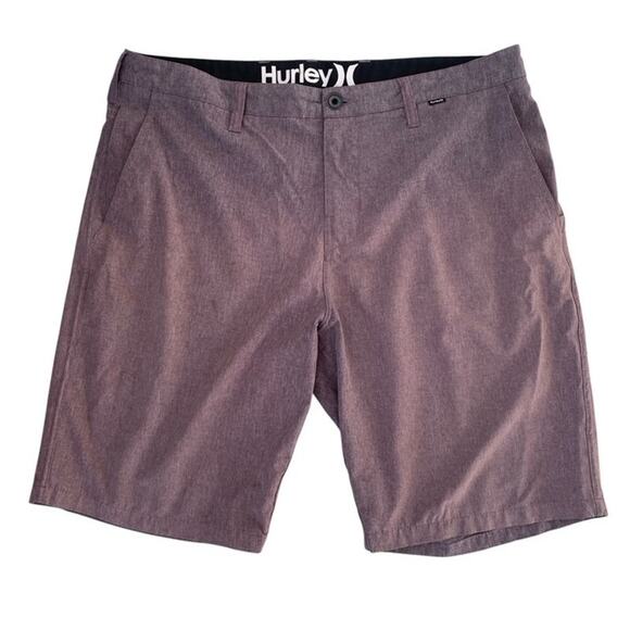 Hurley Purple Flat Front Phantom Shorts - Size 36 - Picture 1 of 6